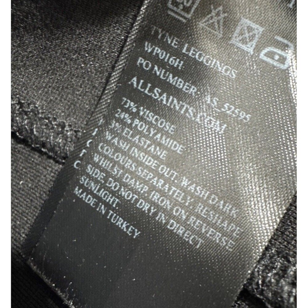 AllSaints Black Moto Zip Ankle Tyne Leggings Edgy Womens - Size XS (22x25.5) - Picture 5 of 10